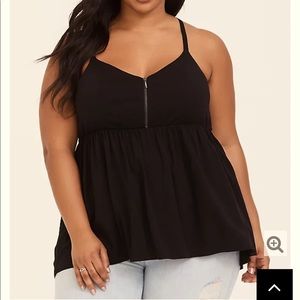 Torrid black babydoll zip tank Size 3